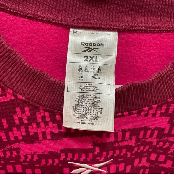 Reebok Pink and Burgundy Graphic Sweatshirt - Picture 5 of 10